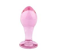 Tapón Anal Tapón Anal de cristal rosa pequeño, bola enorme de cristal, cuentas anales, pene postizo, corazón, consolador anal de cristal, juguete de masturbación para adultos