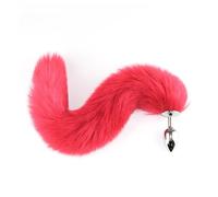 Tapón Anal Tapón anal Sexy para mujer, cola de zorro, color rosa y morado, pelo artificial a juego, dispositivo de masturbación anal, juguete anal para adultos