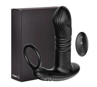 Tapón Anal Vibrador Anal de empuje con anillo para pene, máquina sexual, vibrador Anal con Control remoto, tapón Anal, juguete sexual Para para hombres y parejas