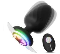 Tapón Anal Wings Plug Anal Butt Plugs Vibrador de luz LED Para Mujeres Hombres Buttplug Control remoto Hombre Juguetes sexuales Para Adulto Anal Plug