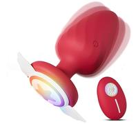 Tapón Anal Wings Plug Anal Butt Plugs Vibrador de luz LED Para Mujeres Hombres Buttplug Control remoto Hombre Juguetes sexuales Para Adulto Anal Plug