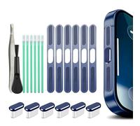 Tapón antipolvo para puerto USB C, paquete de 6 unidades tipo C con cubierta antipolvo para altavoz, accesorios de teléfono para iPhone 17 Pro Max, cubierta antipolvo (azul oscuro, para 17 y 17 Pro)