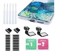 Tapón Antipolvo Tipo C,tapón Antipolvo para Puerto de Carga, Compatible con iPhone 15/16 Series,para Todos los Dispositivos USB-C,Kit de Tapa Antipolvo USB C con Malla Altavoz y Accesorios Montaje