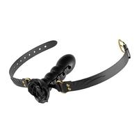 Tapón bucal de cuero for garganta profunda con ajuste de esclavitud, mordaza for la boca, juguetes sexuales, herramientas sexuales for coquetear, consolador de simulación for mujeres(Black)