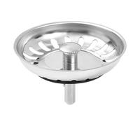 Tapón Cesta Fregadero Inoxidable Ø78 mm con Vástago Metálico y Junta PVC | Universal 1 1/2” Ø40 | Rejilla Antiatranques para Fregadero Cocina | Acero INOX | TECNOAGUA T-93BM