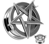 Tapón de acero para túnel de carne, medidor de oreja, doble llamarada, extensor, tamaño disponible, 0 g (8 mm) a 1 pulgada (25 mm) (1 par), 1/2 = 12mm, Madera Silicona Piedra