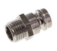 Tapón de acoplamiento de moldes DN 9 de acero inoxidable con rosca macho de 1/4 de pulgada