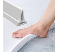Tapón de agua de ducha, tira de sellado de barrera de PVC flexible de 1 m para duchas y baños sin curvas, retención de presa de agua blanca