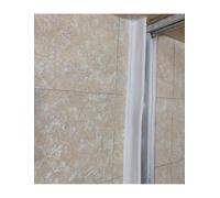 Tapón de agua de umbral de piso autoadhesivo de silicona, presa de puerta de ducha de baño, tira de barrera de agua de separación húmeda seca for cuarto de ducha(3.94 x 47.24 in)