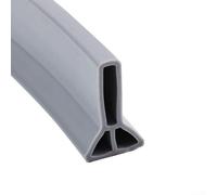 Tapón de agua flexible para duchas, tira de barrera de silicona para un control eficiente del agua (3 cm-gris, 200 cm)