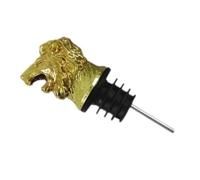 Tapón de aleación de zinc para botella de licor con forma de cabeza de animal, aireador de vino, dispensador de vertido, decoración para fiestas, vertedor dorado