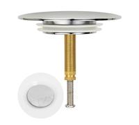 Tapón de Bañera, de Ø 72 mm, 1 pieza, Doble Sello, Regulable en Altura, Tapón de Drenaje Universal, Enchufe para Todas las Bañeras, Hecho de Latón Templado con Acabado Cromado, Tapón Drenaje sin Óxido