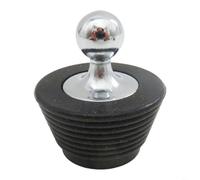 Tapón de bañera en espiral con mango de acero inoxidable, cubierta de drenaje de silicona moderna, para una seguridad a prueba de fugas, goma resistente al sellado para tubos estándar (negro)