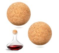 Tapón de Bola de Corcho de Vino de 2.4 Pulgadas - 2 Piezas de Madera para Decantador de Vidrio y Jarra de Vino - Repuesto para Botella