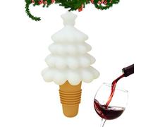 Tapón de botella de árbol de Navidad - Tapón de vino de silicona de 3,82 pulgadas | Decoración de regalo - Conserva la frescura, inodoro para botellas de vino, vacaciones, amigos, compañeros
