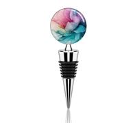 Tapón de botella de vino con diseño floral abstracto de pétalos de color rosa, tapón reutilizable para botella de bebidas, aleación de zinc, tapón sellador de vino tinto para fiestas, bodas y bares