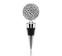 Tapón de botella de vino con estampado de leopardo blanco y negro, tapón reutilizable para botella de bebidas, aleación de zinc, tapón sellador de vino tinto para fiesta, boda, bar