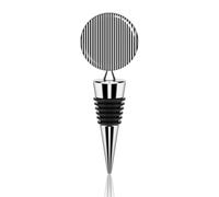 Tapón de botella de vino con patrón de líneas verticales en blanco y negro, tapón reutilizable para botella de bebidas, aleación de zinc, tapón sellador de vino tinto para fiesta, boda, bar