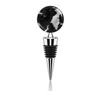 Tapón de botella de vino con patrón de piel de vaca en blanco y negro, tapón reutilizable para botella de bebidas, aleación de zinc, tapón sellador de vino tinto para fiesta, boda, bar