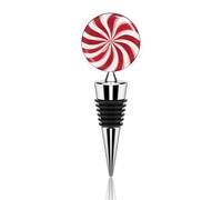 Tapón de botella de vino con remolino de caramelo rojo y blanco, tapón reutilizable para botella de bebidas, aleación de zinc, tapón sellador de vino tinto para fiesta, boda, bar