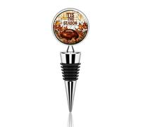 Tapón de botella de vino de otoño con diseño de calabazas de fútbol americano, tapón reutilizable para botella de bebidas, aleación de zinc, tapón sellador de vino tinto para fiesta, boda, bar