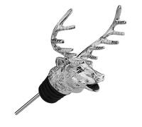 Tapón de botella de vino - Solver de puntos de pérdida de oxidación, cabeza de ciervo tallada, junta de polivinilo de calidad alimentaria + cono de ajuste universal, metálico | Perfecto para