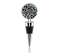 Tapón de botella de vino vintage con patrón de tela de leopardo, tapón reutilizable para botella de bebidas, aleación de zinc, tapón sellador de vino tinto para fiesta, boda, bar