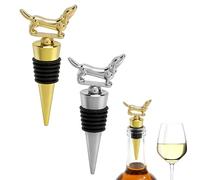 Tapón de Botella Vino Perro 2 Piezas - Tapones Decorativos de Aleación para Vino y Champán, Cierre Hermético Reutilizable - Accesorio Regalo Original para Amantes del Vino y Mascota