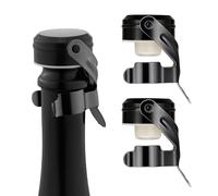 Tapón de champán y vino de acero inoxidable, 2 tapones para botellas de vino, a prueba de fugas, sellador de botellas de corcho con silicona de grado alimenticio, tapón de vino espumoso, sellado al