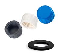 Tapón de cierre para fregadero, accesorios fontanería tuberías agua, grifo desagüe cocina, rosca hembra, arandelas manguera, tuerca plástico azul 32mm