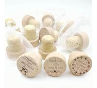 Tapón de corcho personalizado, soporte de corcho de vino personalizado, recuerdos de boda para invitados, tapones de vino para boda, tapones de botella de vino de madera (20 unidades)