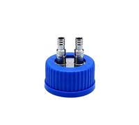 Tapón de depósito roscado GL45, cubierta de doble agujero grande | Tapa de botella de laboratorio para aplicaciones de enrutamiento de línea de fase móvil