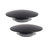 Tapón de desagüe para lavabo, 66 mm, color negro mate, tapón de drenaje para lavabo de baño, pieza de repuesto para lavabos de cocina o baño (2)