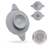 Tapón de Drenaje Universal, 1 pza, Ø 11 cm, Gris, en Silicona, con Filtro Colador de Cabello y Desecho de Alimentos, para Orificios de Desagüe de Fregadero de Ø 80 mm, Lavabo y Bañera, Filtro Drenaje