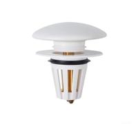 Tapón de drenaje blanco para fregadero con filtro de cesta para lavabo de bañera de 34-40 mm de diámetro interior válvula anti obstrucción