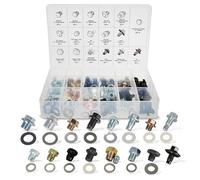 Tapón de drenaje de aceite ABN 76 piezas surtido - Jeep GM Ford Chrysler Toyota etc. Juego de tapones de drenaje métricos y juntas de arandela SAE