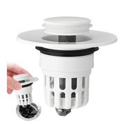 Tapón De Drenaje Emergente para Fregadero De Lavabo - Válvula De Drenaje Universal con Resorte Y Desbordamiento Cromado | Enchufe Saltado del Tecleo Metal ABS De La Prueba del para El A