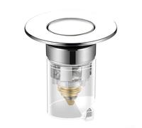 Tapón de drenaje para fregadero con colador de pelo extraíble y cesta de filtro antiobstrucción para lavabos de baño, se adapta a desagües estándar de 34 mm y 40 mm con control de válvula (B)