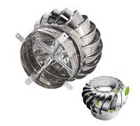 Tapón de escape de acero inoxidable 304, válvula de ventilación de techo para turbinas, rotación automática por flujo de aire/viento, sin energía, bajo ruido, fácil instalación (tamaño: 110 mm/4,3