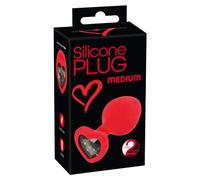 Tapón de estrás con forma de corazón de silicona - Medium