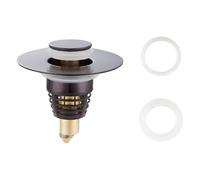 Tapón de fregadero y colador de drenaje para fregaderos de baño, núcleos de rebote de latón, tapones tipo empuje, para coladores de drenaje con acabado cromado de 25 mm a 46 mm