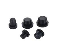 Tapón de goma, orificio interior silicona, junta ojo, arandela, roscado, tapa tuerca, en forma T(Black,4.5mm-10pcs)