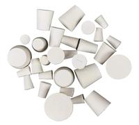 Tapón de goma sólida blanca de 23 tamaños, tapón de sellado a presión, tapón de goma de laboratorio, tanque de tubo, botella de vino, tapón de agujero cónico, kit de fabricación de vino (tipo 16 x 1