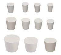 Tapón de goma sólida, paquete de 30 tapones de goma de laboratorio de color blanco, tapón de goma para depósito de tubos, tapón de sellado a presión, 000# - 8# tamaños surtidos, 11 tamaños surtidos