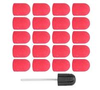 Tapón de lijado portátil para uñas, brocas para pulir, juego de bandas de lijado, cabezal de lijado para uñas, herramienta de manicura y pedicura (13 x 19 mm)(rojo)