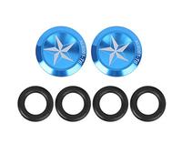 Tapón de manillar de bicicleta de montaña de aleación de aluminio G335 CNC anticorrosión, puños plegables, extremos de manillar, accesorio deportivo para ciclismo (Azul)