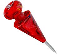 Tapón de narguile con punzón 2 en 1, elegante resina epoxi con punzón de acero inoxidable para facilitar la construcción de la cabeza. Se adapta a cualquier túnel gracias a su forma. (rojo)