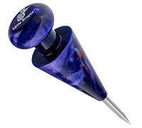 Tapón de narguile con punzón 2 en 1, elegante resina epoxi con punzón de acero inoxidable para facilitar la construcción de la cabeza. Se adapta a cualquier túnel gracias a su forma. (púrpura)