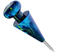 Tapón de narguile con punzón 2 en 1, elegante resina epoxi con punzón de acero inoxidable para facilitar la construcción de la cabeza. Se adapta a cualquier túnel gracias a su forma. (Azul)