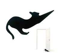Tapón de puerta de cuña de madera, tope de puerta de gato de madera para piso - Accesorios para el hogar de Halloween para dormitorio, apartamento, hotel